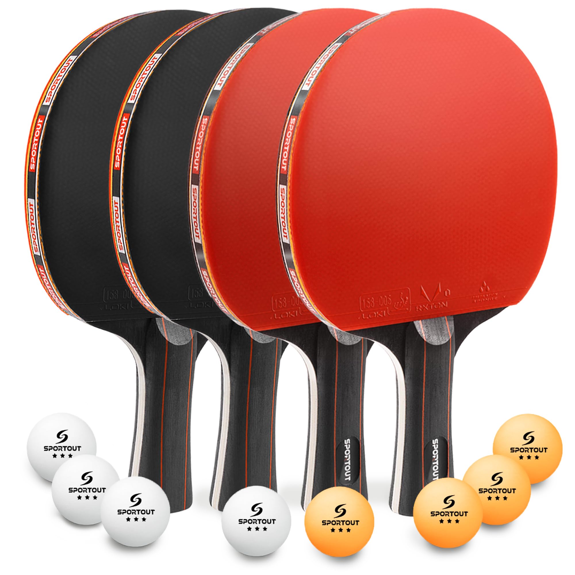 Table Tennis Bat Set, Professional Table Tennis Bat with Table Tennis Balls, Table Tennis Bat Set with Bag, Professional Sports Set for Indoor and Outdoor Games