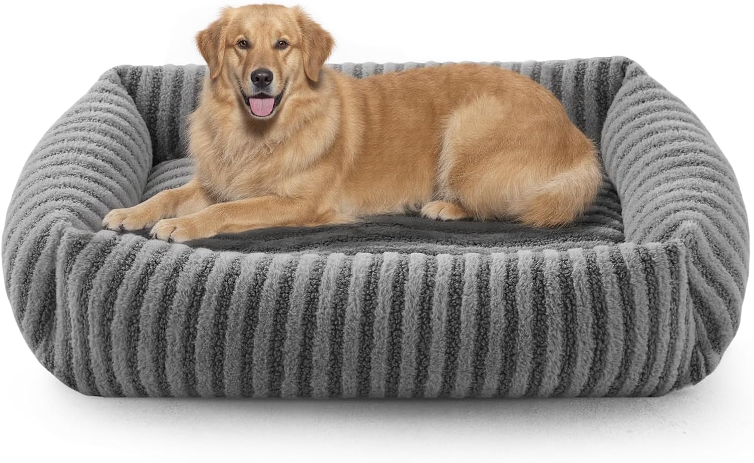 Pawk Large Dog Bed-Orthopedic Dog Beds, 20CM High Side Dog Beds Large with Waterproof Detachable Cover, Veterinarian Recommended Bed for Arthritis, 76x61x20cm