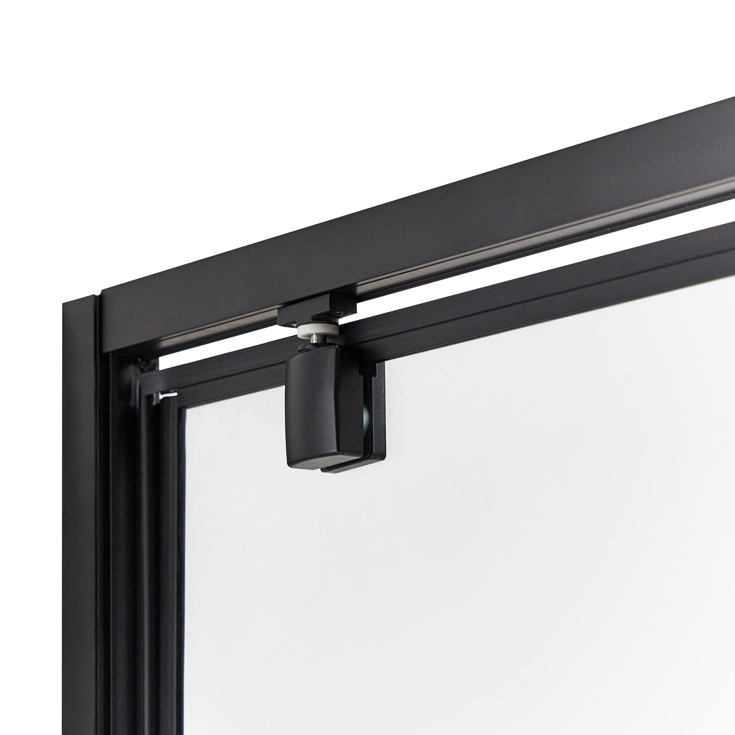 Cabina de ducha cuadrada de vidrio templado una puerta negro 90 x 90 x 185 cm Darli