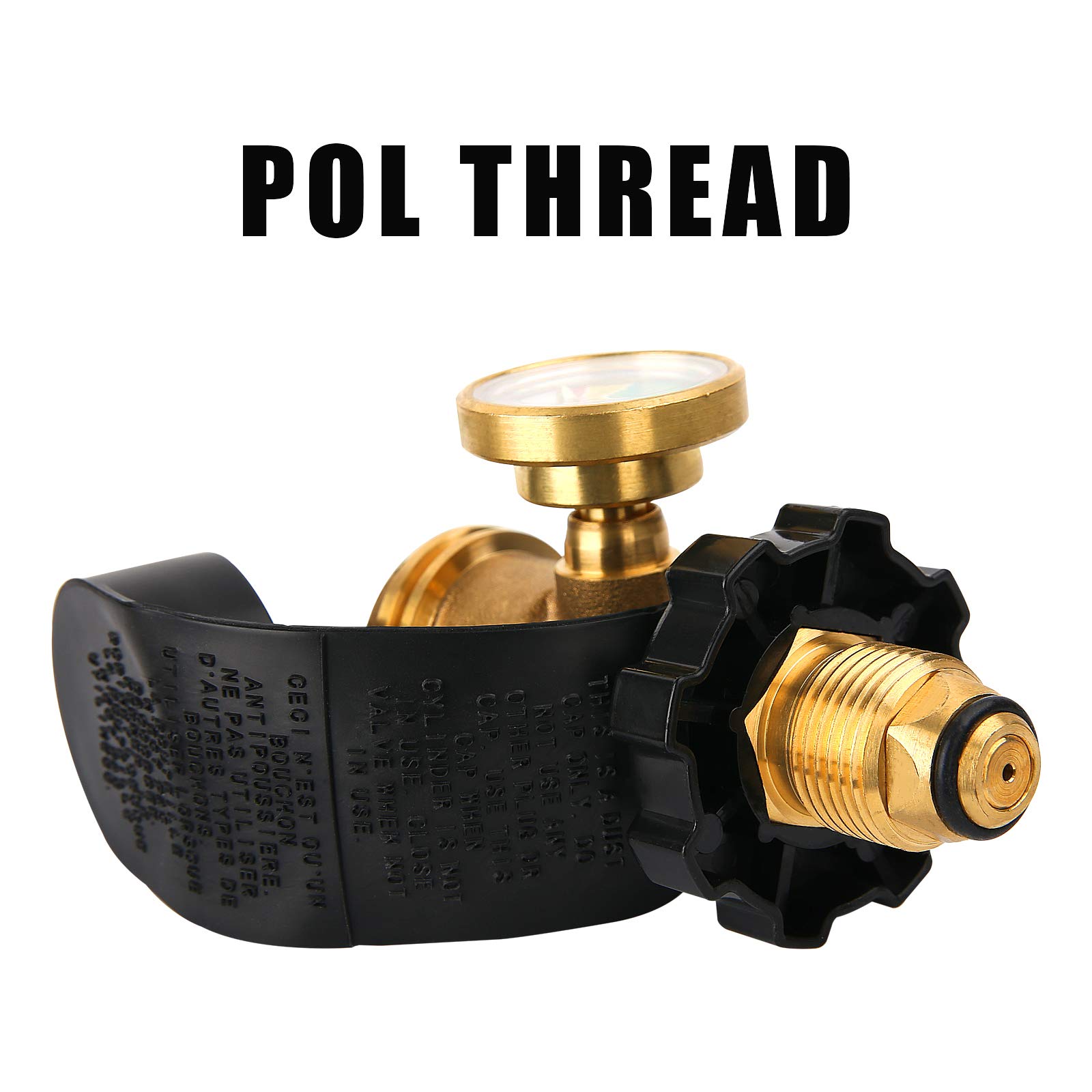 Uniwersalny adapter zbiornika propanu POL z manometrem konwertuje POL na QCC1, wskaźnik poziomu napełnienia, miernik ciśnienia gazu do kampera, cylinder, grill gazowy do grilla, grzejnik