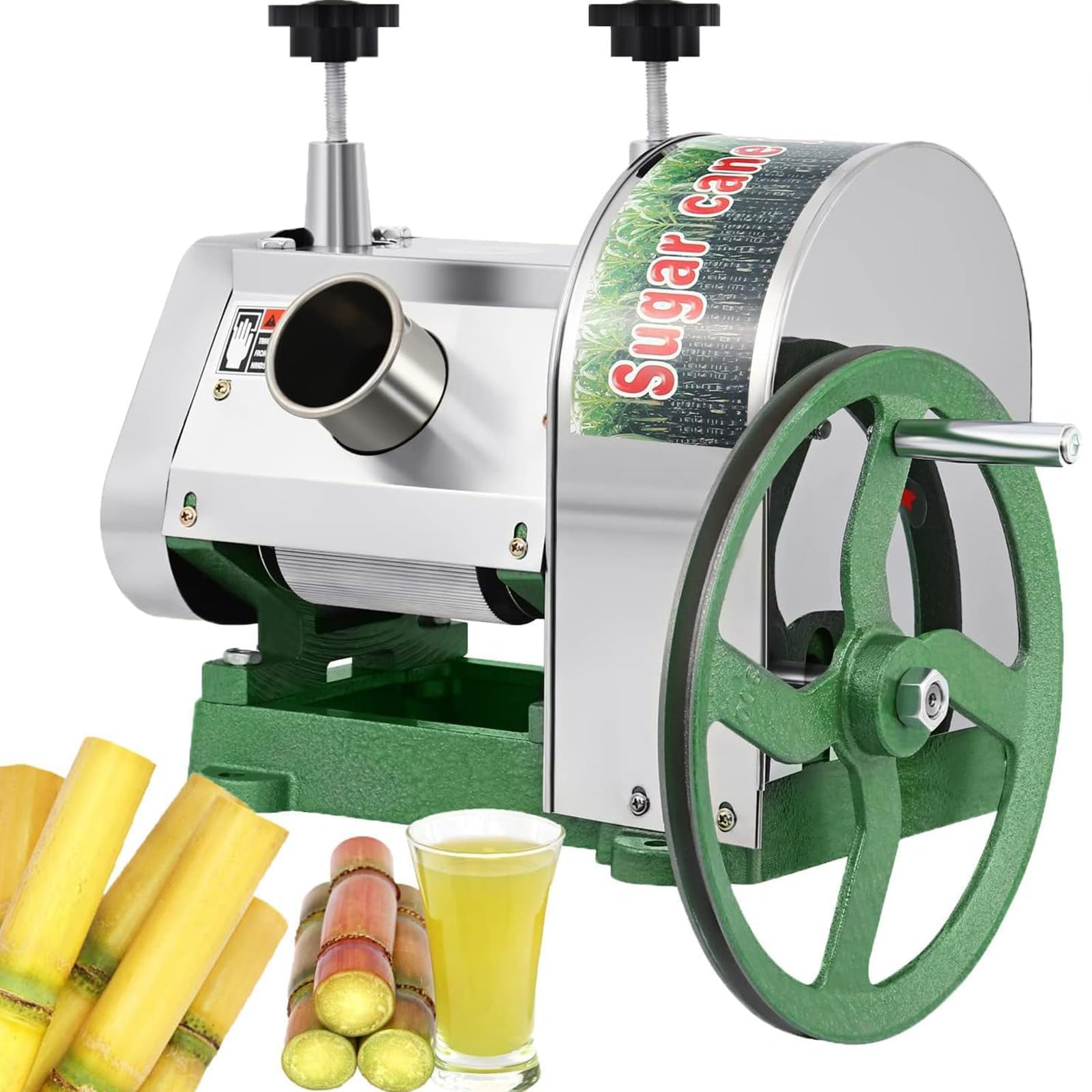 MYUYEE Sugarcane Juice Machine,Commercial Manual Sugar Cane Extra-ctor Machine, Stainless Steel Sugarcane Presser,Manual Sugar Cane Juicer Extra-ctor