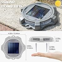 Vista 3 de SIEDiNLAR - Luces solares para terraza, para exteriores, 2 modos, LED, marcadores para muelle y entrada, luz impermeable para escalones, suelo