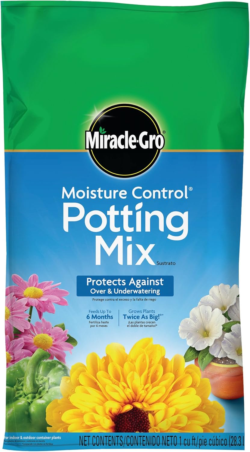 Miracle-Gro Moisture Control Potting Mix, 1 cu. ft. : Soil And Soil Amendments : Patio, Lawn & Garden