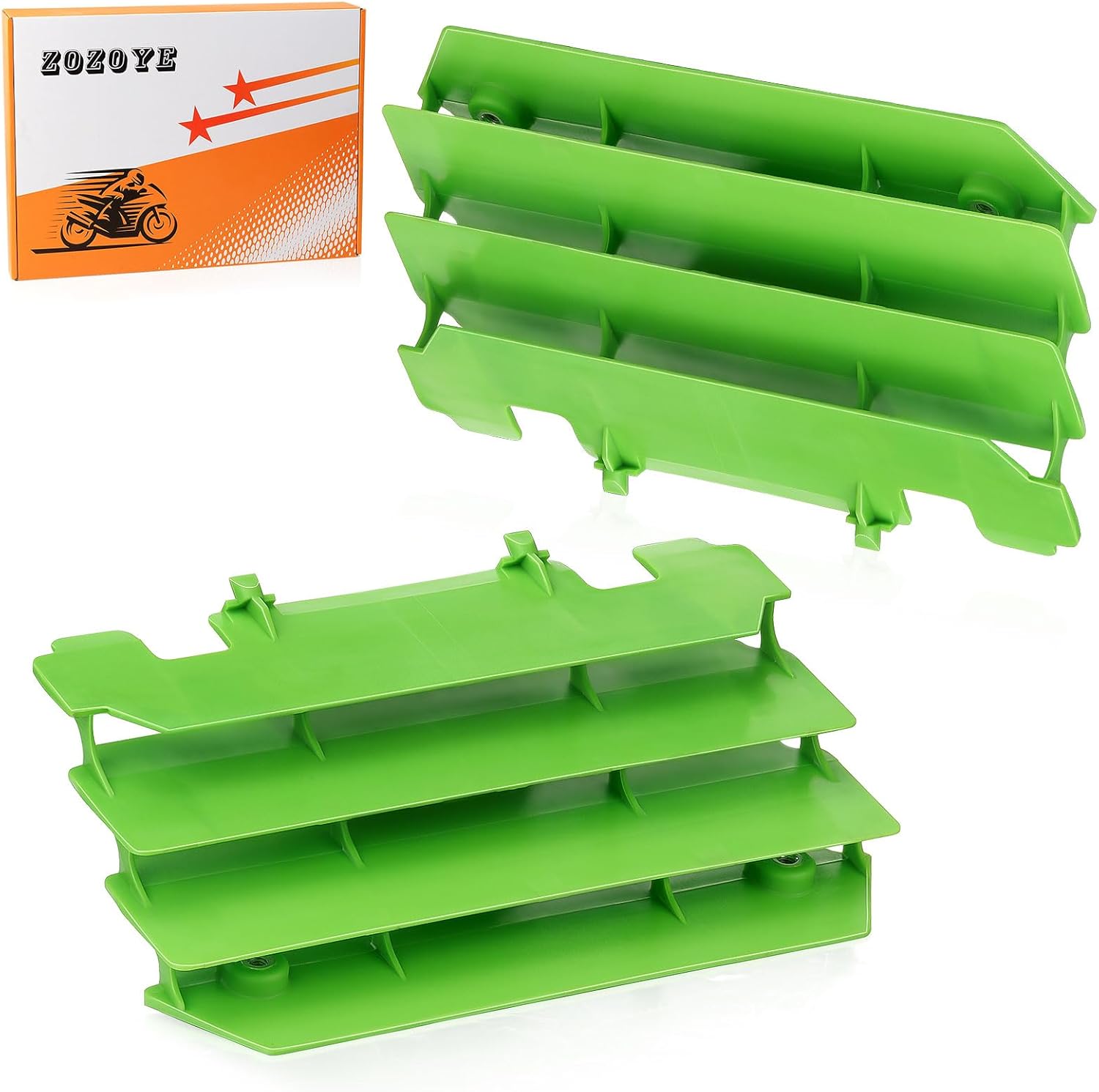 Green Radiator Shrouds Guard Set for Kawasaki KX125 KX250 1994-2005