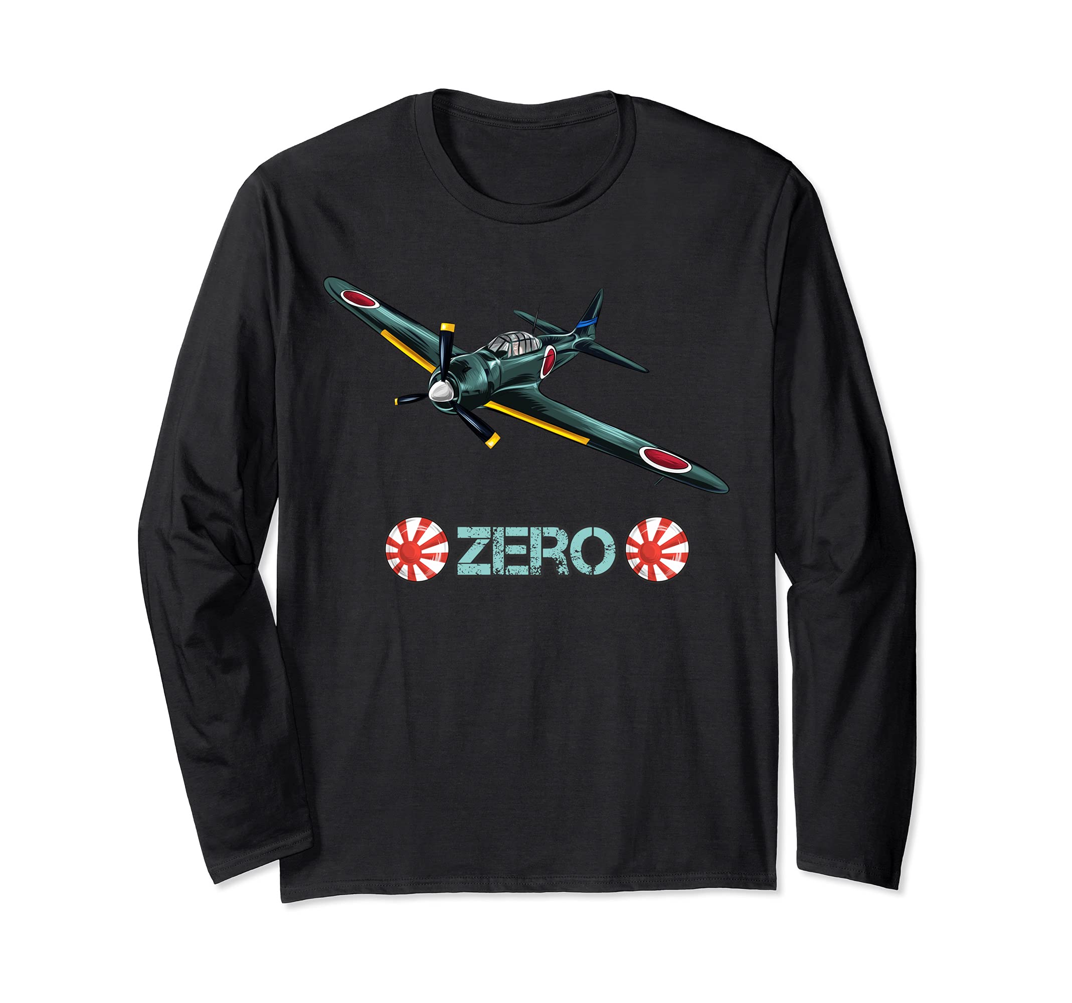 World War 2 Japanese Aircraft Zero Fighter Long Sleeve T-Shirt