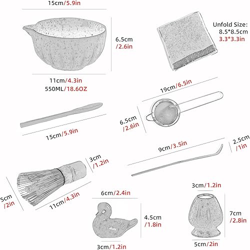 Miniatura 2 de Accesorio japonés para ceremonia matcha, batidor de matcha con glaseado temmoku, cuchara tradicional (chashaku), cuchara de té, soporte para