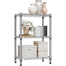 MZG 750 lbs 3 Tier Shelf Metal Storage Shelves Shelving Wire Rack Heavy Duty Closet Organizers for Garage Kitchen Bathroom Laundry Chrome 35x60x90.2cm