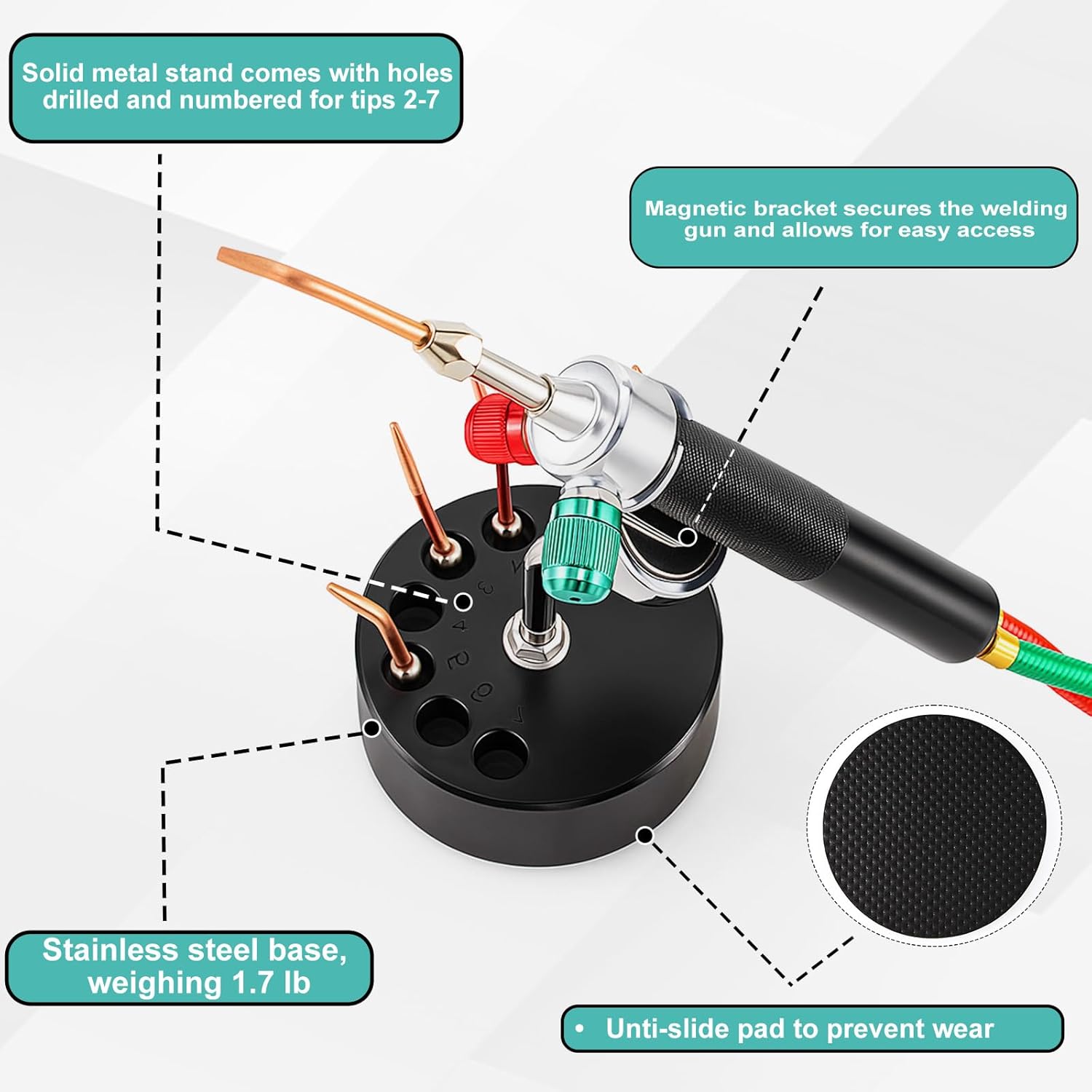 Mini Oxygen Jewelry Torch Kit with Magnetic Torch Holder Base, 5 Tips, and Gas Hose – Jewelers Mini Oxygen Acetylene Torches Set for Welding, Soldering, Jewelry Making, and Crafts