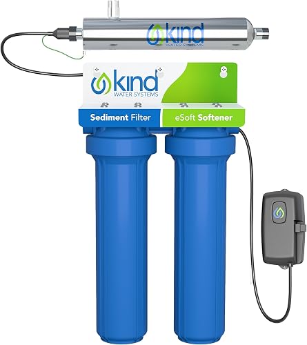 Whole House Salt Free Water Softener Alternative with UV Light - Filters Dirt, Sand, and Debris - Protects Plumbing and Appliances from Hard Water Scale - Easy Installation - Zero Water Waste