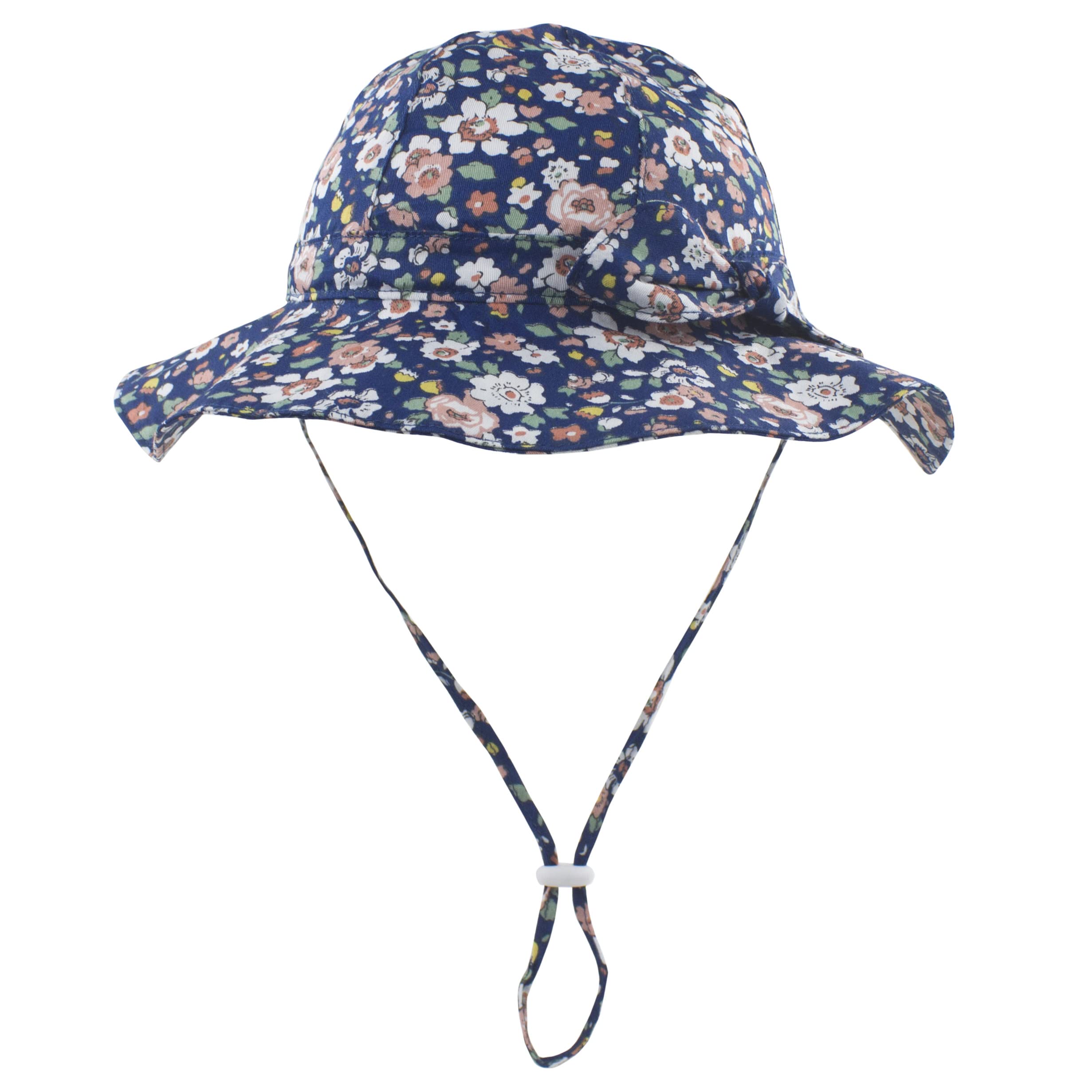 Muryobao Toddler Kids Baby Infant Girls Sun Hat Summer UPF 50+ UV Protection Hat Wide Brim Beach Fishing Bucket Cap Navy Blue 0-12 Months