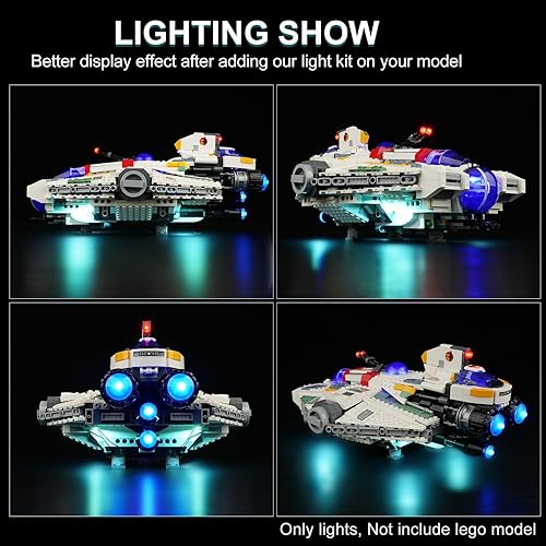 Miniatura 2 de Kit de luz LED para Lego Star Wars Ghost & Phantom II 75357, kit de iluminación creativa compatible con Lego 75357 (solo luces, sin juego de Lego)