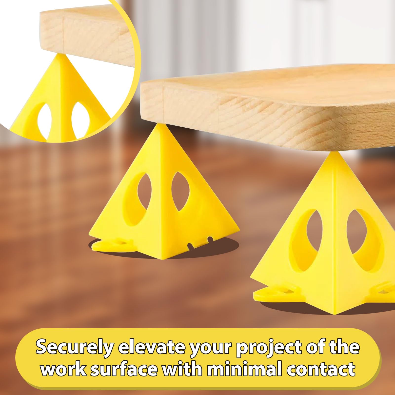 Painters Pyramids Lot de 20 supports coniques en plastique pour porte d'armoire en toile Jaune
