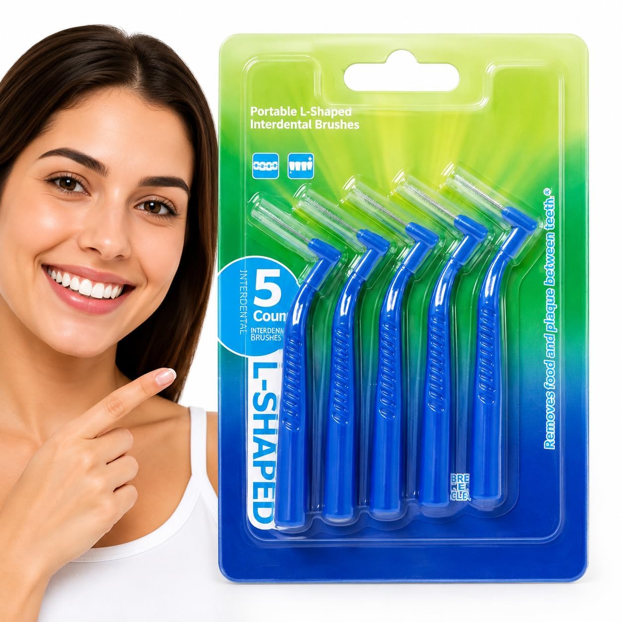 L-Shaped Interdental Brush for Teeth, 5 Pcs Interdental Brushes for Teeth Cleaning, Dental Gap Cleaner for Plaque & Food Particle Removal, Gum Care & Oral Hygiene, Portable Dental Cleaning Brush-image-13