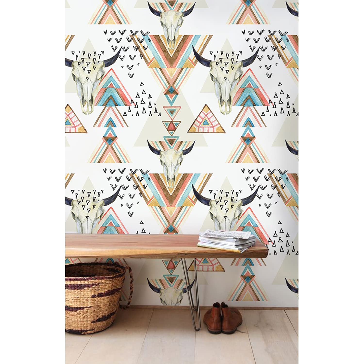 Papier peint Boho Bulls 290x290cm pour transformer votre intérieur en cocon