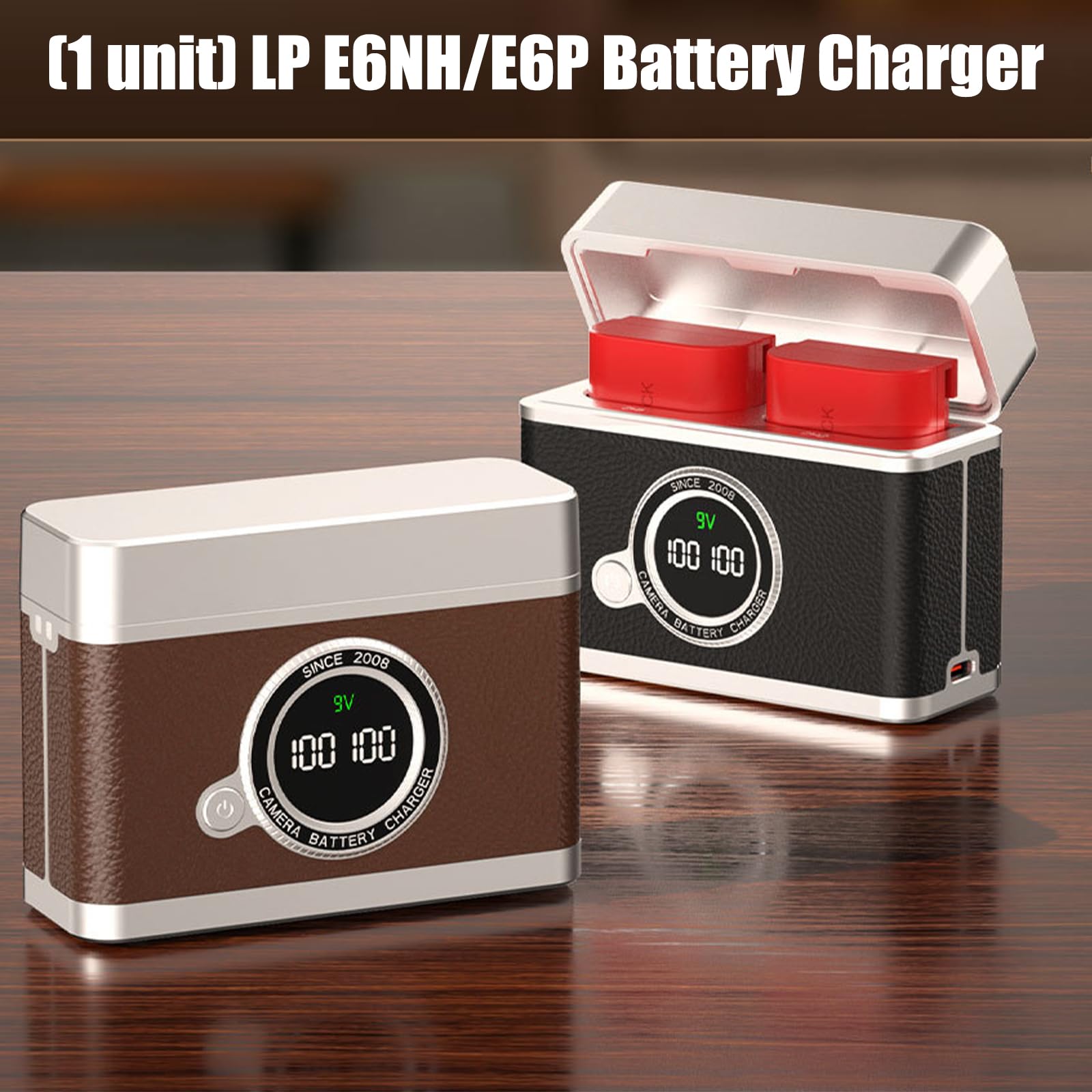 Blocco di ricarica rapida di tipo C, adattatore di ricarica rapida per batterie E6NH E6P, design a doppio slot, monitoraggio della tensione, dispositivo rapido