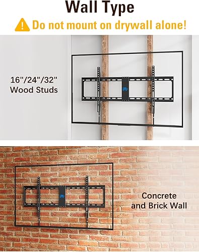 Miniatura 6 de Mounting Dream Soporte fijo de pared para TV, soporte de pared de perfil bajo para la mayoría de televisores de 42 a 90 pulgadas, soporte de TV
