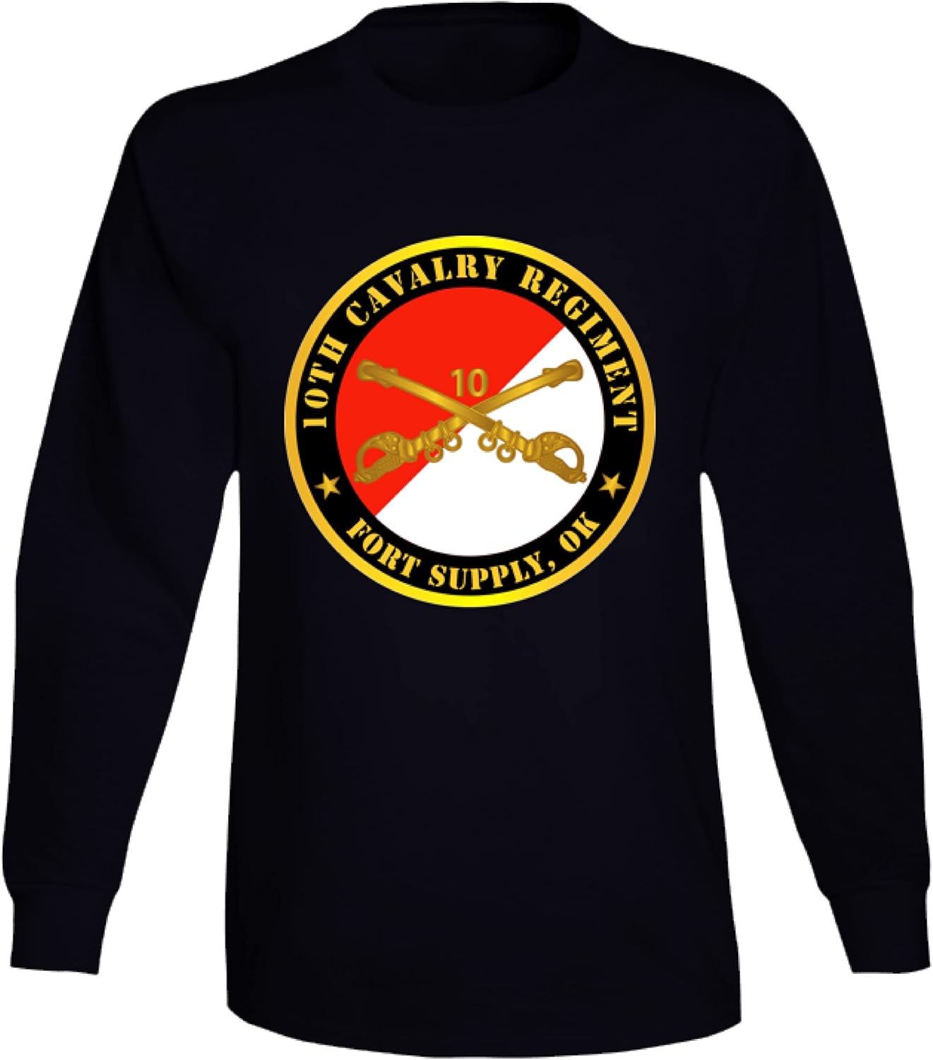 Army - 10th Cavalry Regiment - Fort Supply, OK w Cav Branch - Long Sleeve