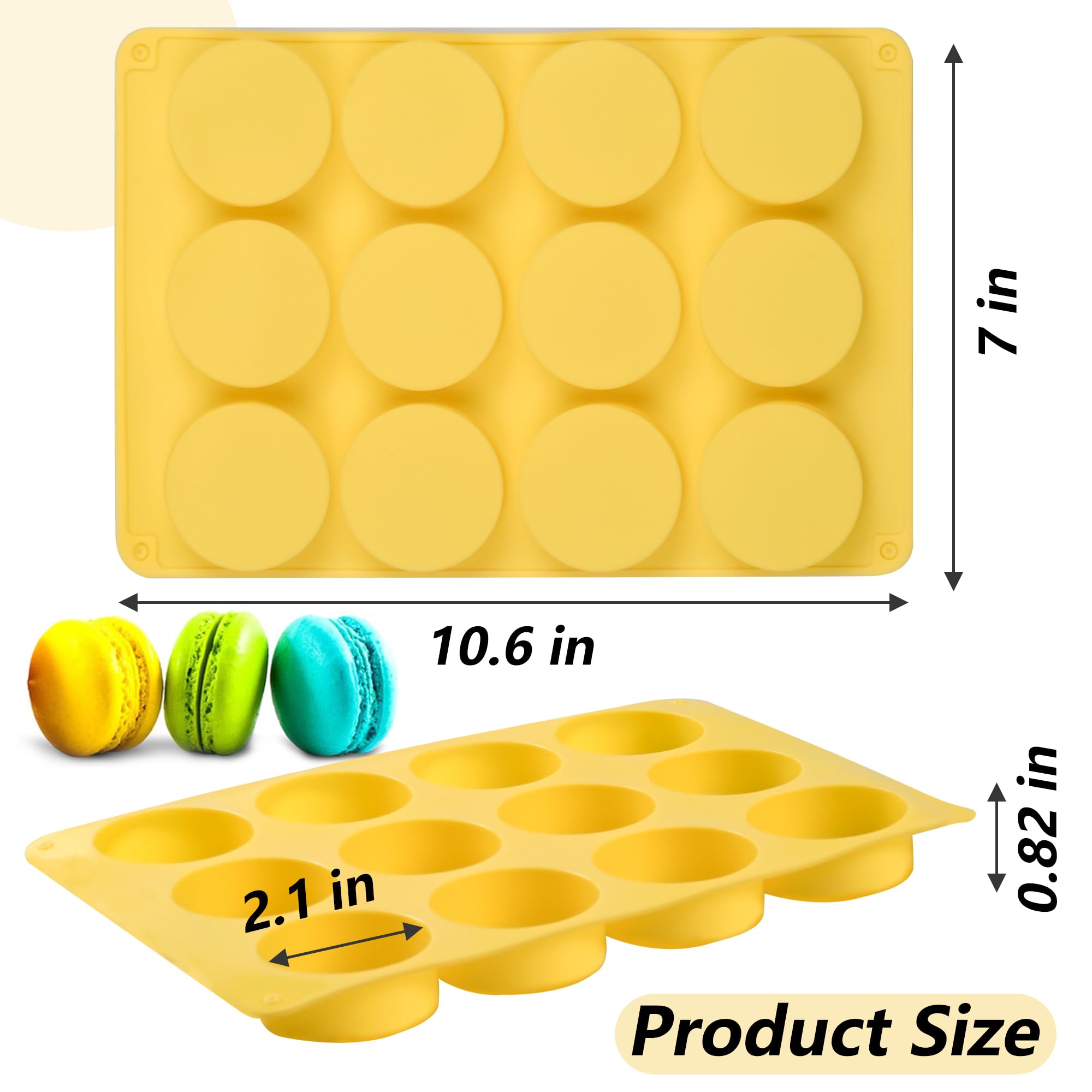 3 moldes redondos de silicona para galletas de chocolate, nuevo tamaño de 12 cavidades, cubierta de chocolate, moldes de silicona para mini pasteles de caramelo, gelatina para hornear
