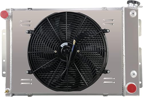 Miniatura 2 de Radiador compatible con 1967-1969 Chevy Camaro Base/RS/SS y 1967-1969 Pontiac Firebird L6 V8 Gas, radiador de aluminio completo de 3 filas +