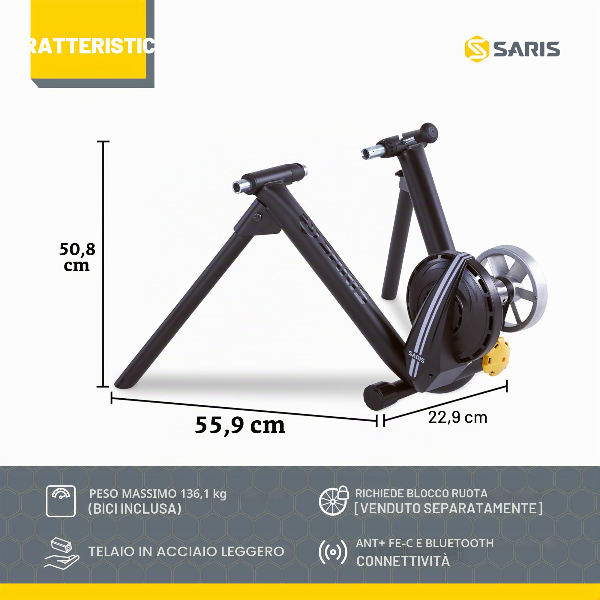 Saris M2 Smart Indoor Resistenza Elettromagnetica Bike Trainer, Compatibile con Zwift App