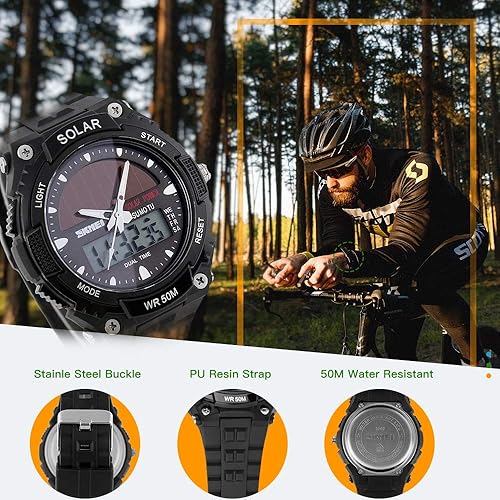 Miniatura 5 de SKMEI Reloj deportivo digital para hombre, ultrafino, grande, impermeable, con cronómetro, temporizador de cuenta regresiva, función de alarma, luz