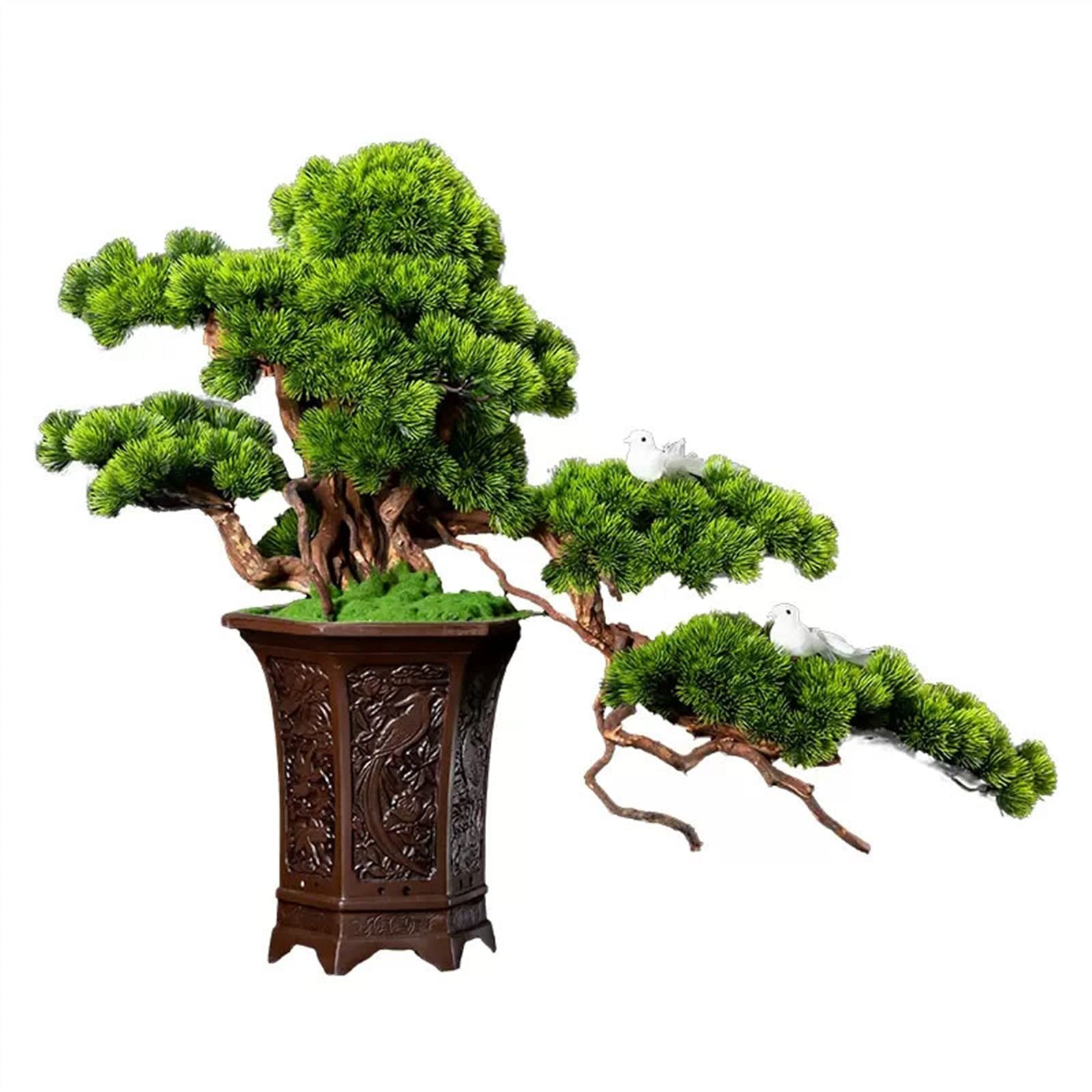 MYUYEE Tree Fake Plant Artificial Bonsai Pine Tree, Fake Plants Ceramic Potted Tree Artificial Bonsai Tree Decoration For Home Desk Office Indoor Outdoor Potted Tree Artificial