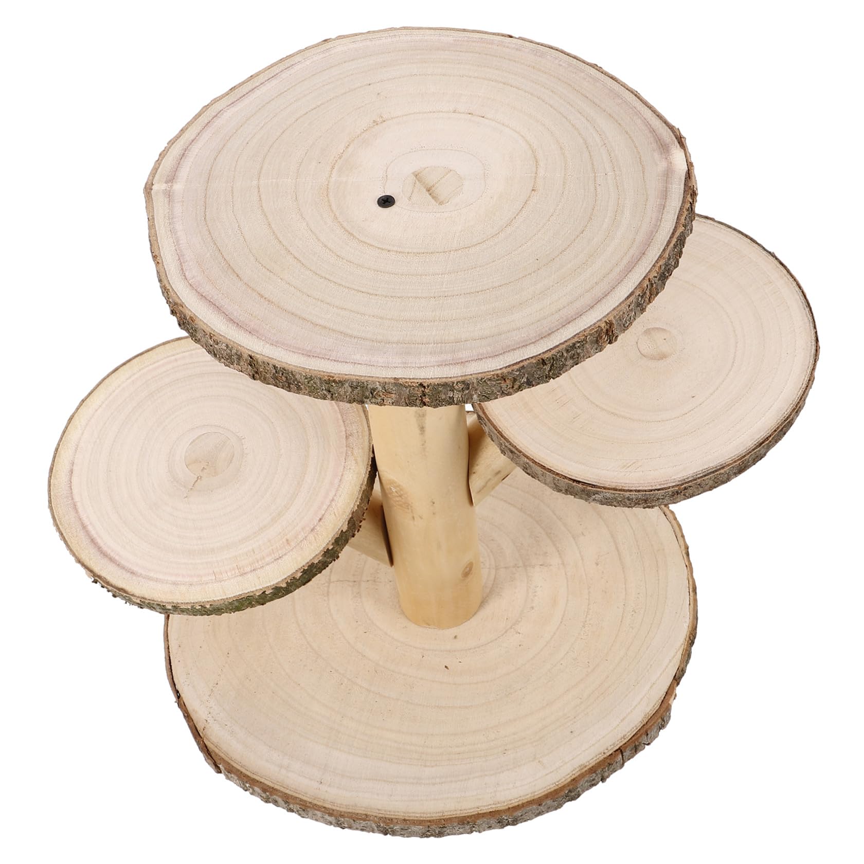 IMIKEYA Présentoir à Cupcakes de Mariage en Bois 4 Étages, Style Campagnard, Support Circulaire pour Gâteaux et Desserts, pour Tables de Fête