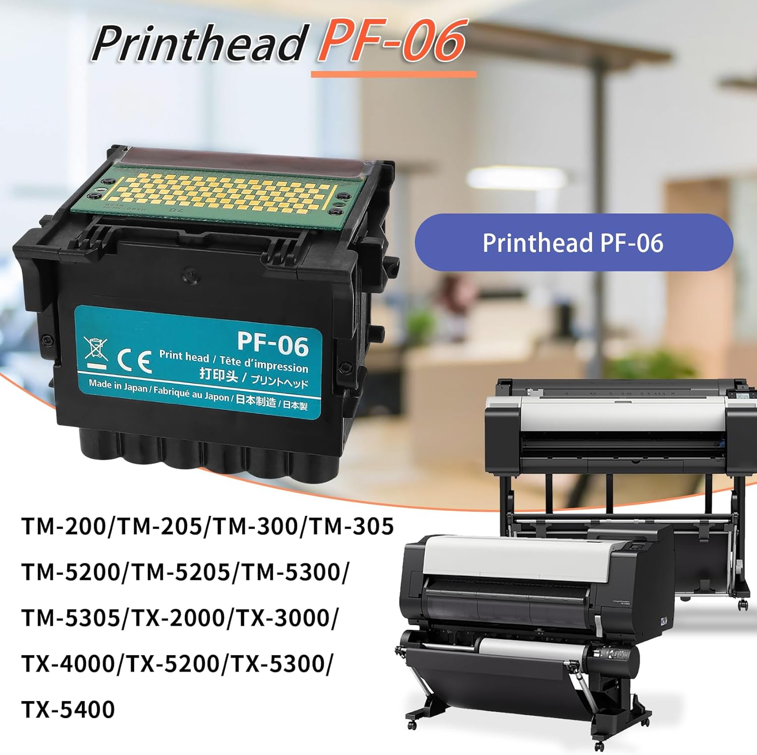Upgraded Print Head Pf-06 Compatible with Ta-20, Ta-30, PF-06 Print Head Replacement, TA-5200/TA-5300/TM-200/TM-205/TM-300/TM-305/TM-5205/TM-5305/TX-2000/TX-3000/TX-4000/TX-5200, Black