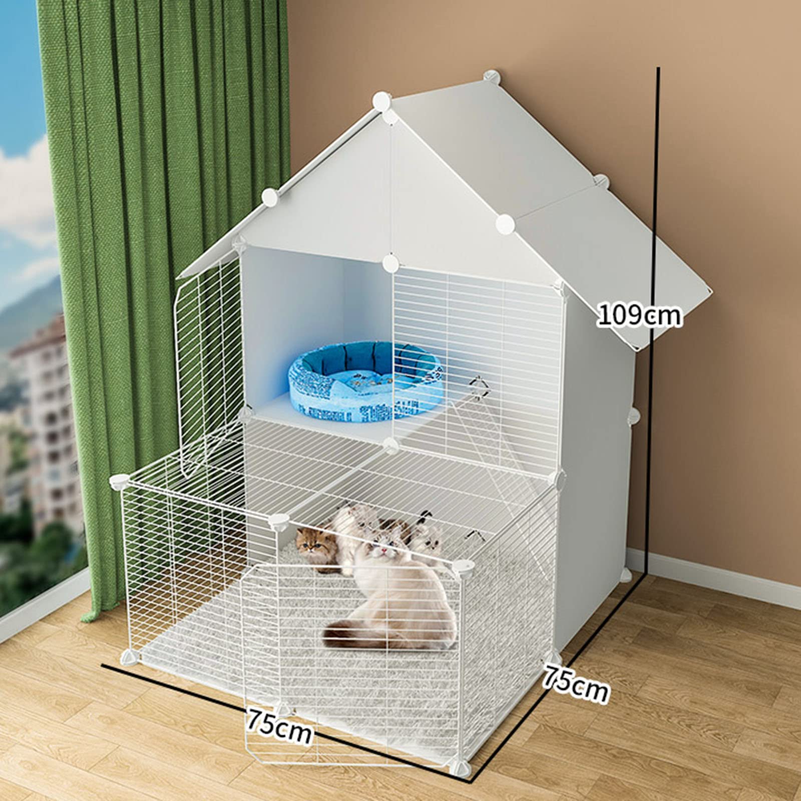 Gabbie per Gatti da Interno - Recinto per Animali Domestici Fai da Te, Gabbia per Gatti, recinto per Esercizi, Recinzione da Giardino, Gabbia con Porta, recinto per Piccoli Animali, recinzio