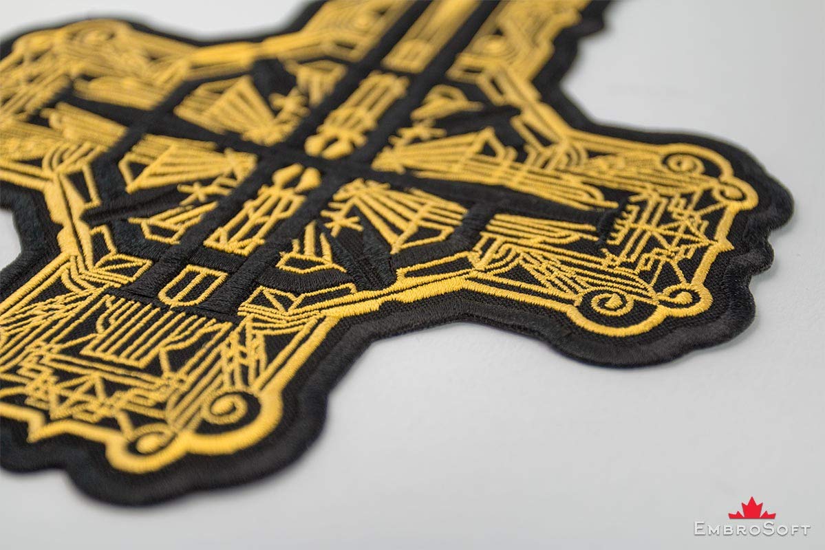 Amazon.com: Ghost Band Grucifix Cross Patch with Golden Pattern