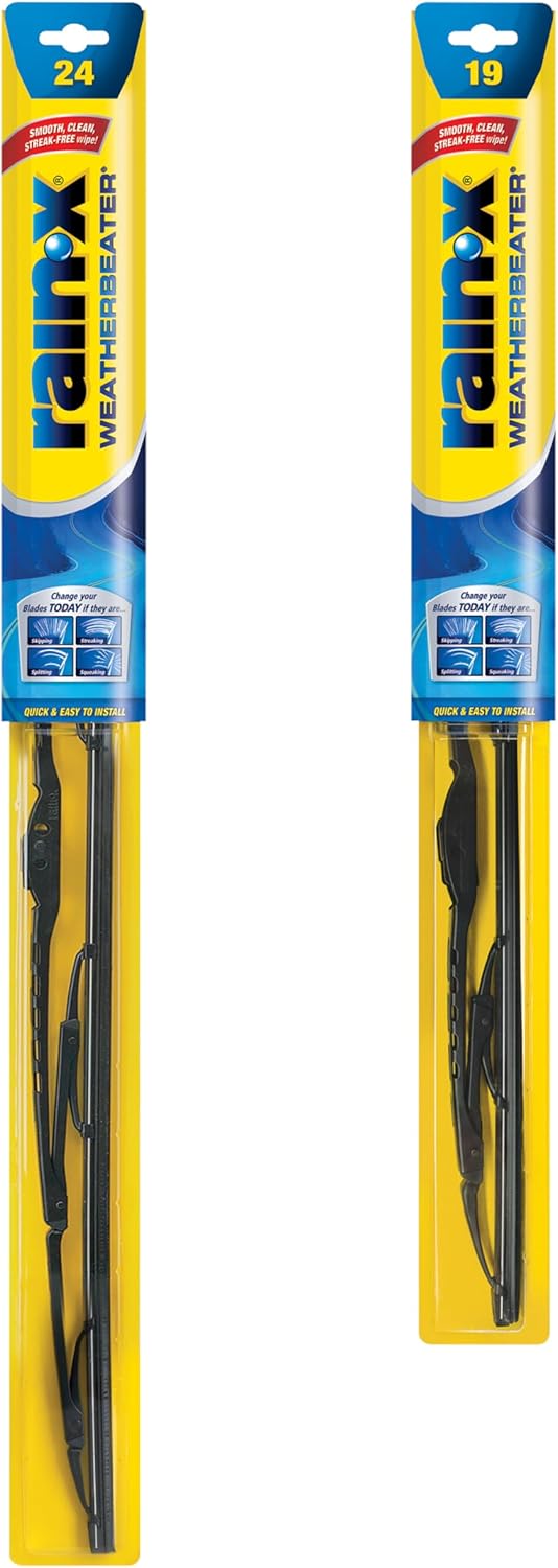 Rain-X 820144 WeatherBeater Wiper Blades, 24" and 19" Windshield Wipers (Pack Of 2), Automotive Replacement Windshield Wiper Blades That Meet Or Exceed OEM Quality And Durability Standards 24" and 19" Pack of 2