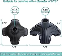 Vista 3 de Puntas de caña para estabilidad, base de bastón de pie para la mayoría de bastones de caminar de 0.87 pulgadas, bastones plegables, punta