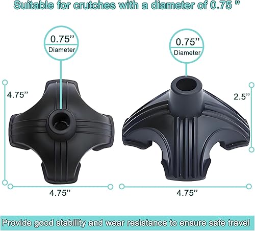 Miniatura 3 de Puntas de caña para estabilidad, base de bastón de pie para la mayoría de bastones de caminar de 0.87 pulgadas, bastones plegables, punta de