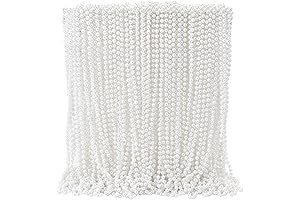100 Pcs White Faux Pearl Necklace Bulk, 31.5 Inches