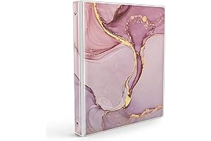 Pink Marble 3 Ring Binder Organizer