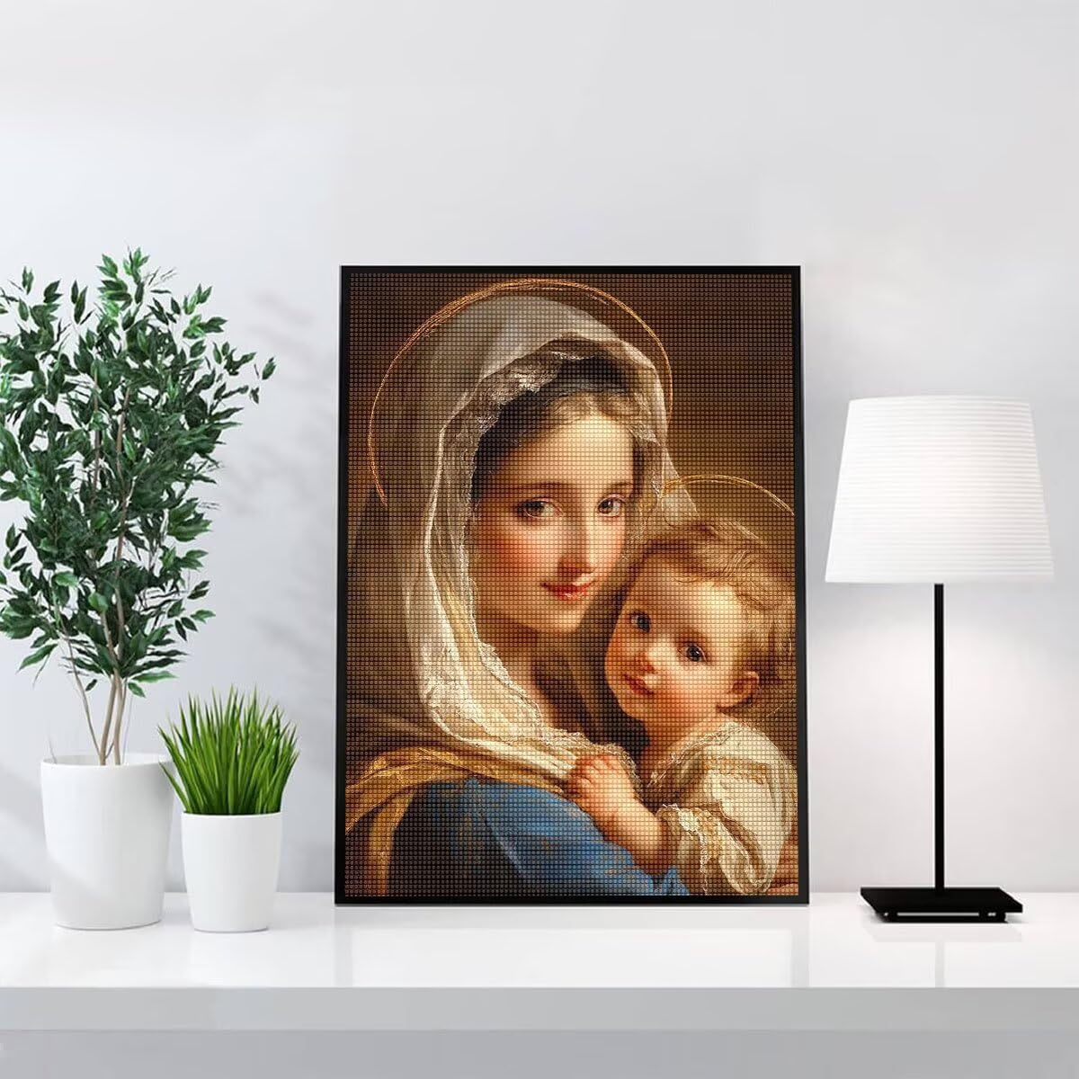Diamond Painting Kit Completo, Diamond Painting Nostra Signora, 5D Pittura Diamante Kit Manualidades Adultos DIY Diamantini Crystal Art Disegni Ricamo a Punto Croce Artigianale, 60x90cm Donna j0-642