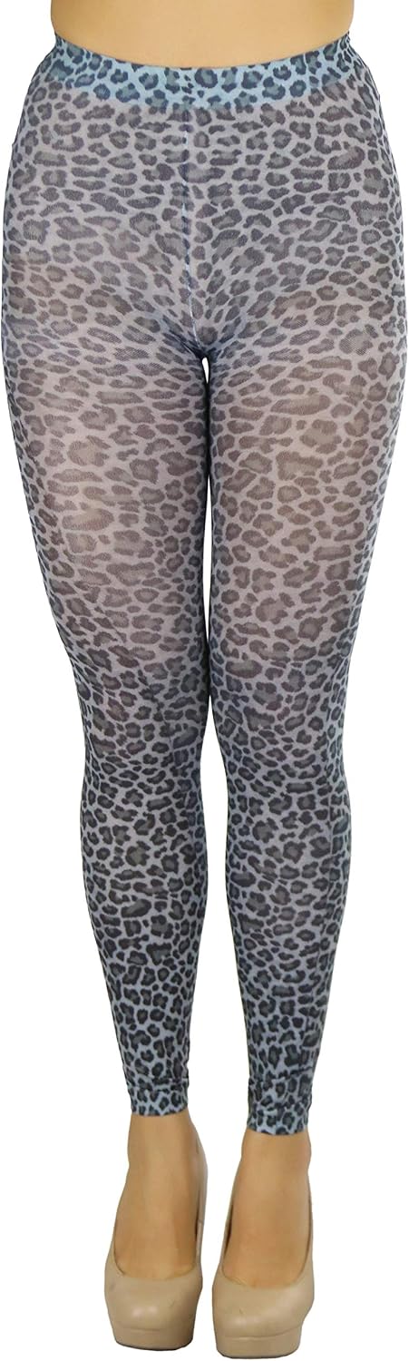ToBeInStyle Women’s Footless Opaque Animal Zebra Tiger Tights Hosiery