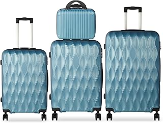 Lishetimig Luggage Sets 4 Piece Travel Suitcase Set with ABS Hard Shell Luggage, Secure TSA Lock with 360° Spinner Wheels, 14\" 20\" 24\" 28\" Case-Airline Approved (Blue)