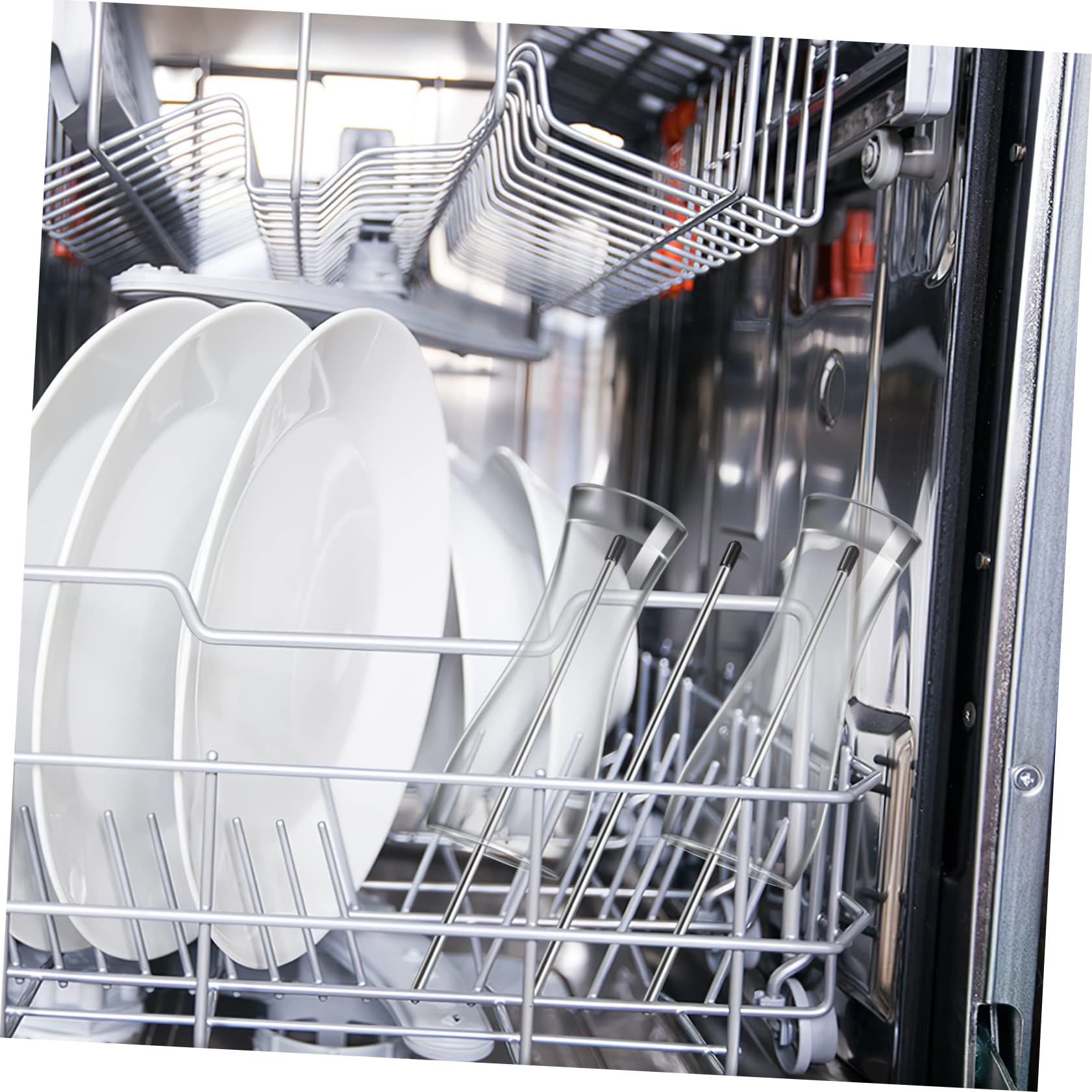 Alipis 3sets Dishwasher Rack Universal Glass Holder Wine Glass Rack for Bottles Stainless Steel Insert 8pcs*3