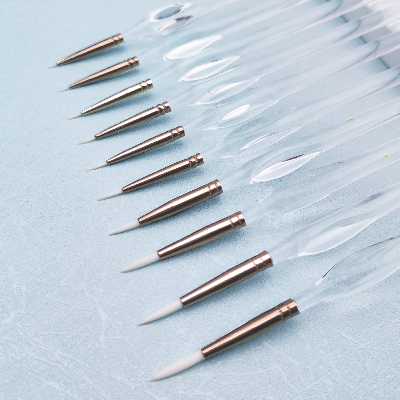 Artecho Detail-Pinsel-Set, feine Spitze, Kunstpinsel, 10 Verschiedene Größen für alle Fähigkeitsstufen und Zwecke, Aquarell-, Öl-, Acryl-, Gouache-Malerei, Nagelkunst, Premium-Nylonborsten