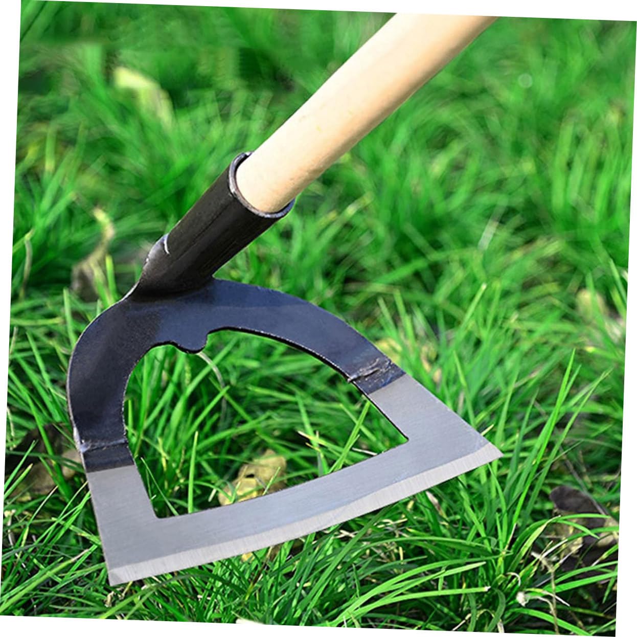 Houe de Jardin en Acier Inoxydable Argenté, Outil de Jardinage Robuste
