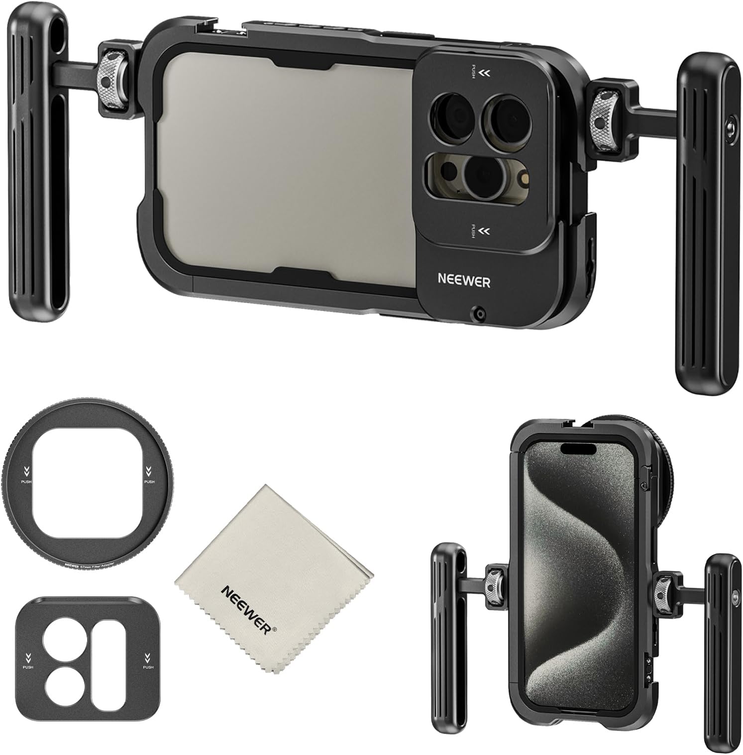 NEEWER Phone Case For 16 Pro / Pro Max With Modular Backplates For 67mm Filter/17mm Lens/T Mount Lens PA083P/PA084P 67Mm Filter Backplate