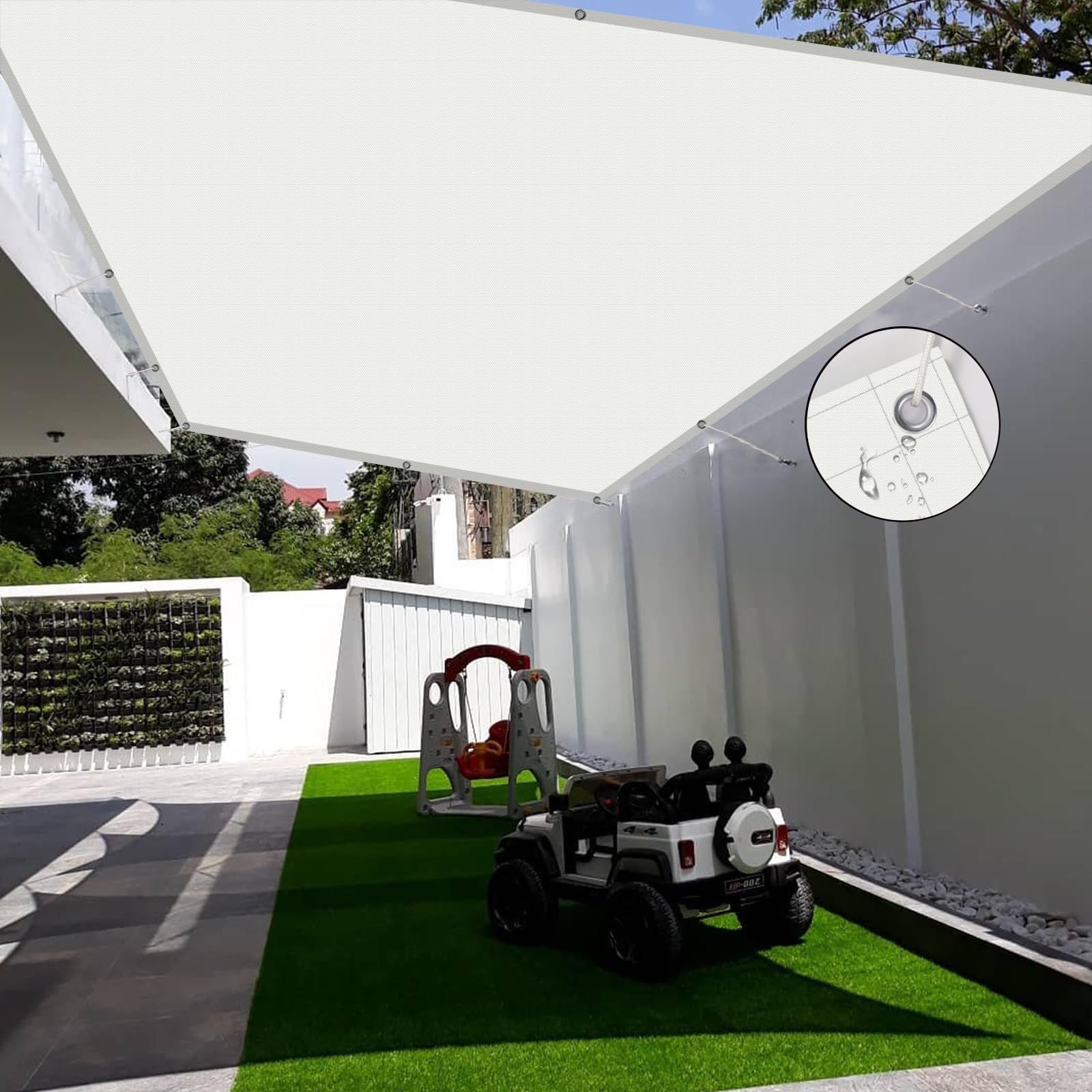 Ysaulte Sonnensegel Wasserdicht 1,6x2,8m – Rechteckig, 95% UV-Schutz, Mit Ösen & Spannseilen Für Garten & Terrasse