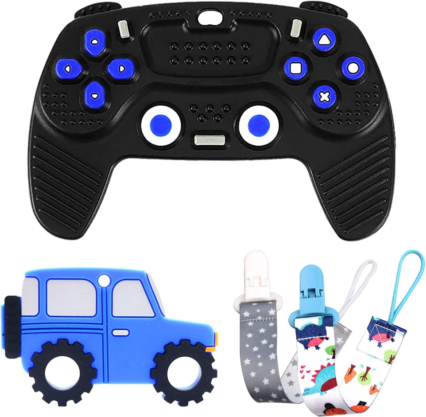 Chew Toys for Autistic Children, 2 Pack Baby Teething Toy with Lanyards