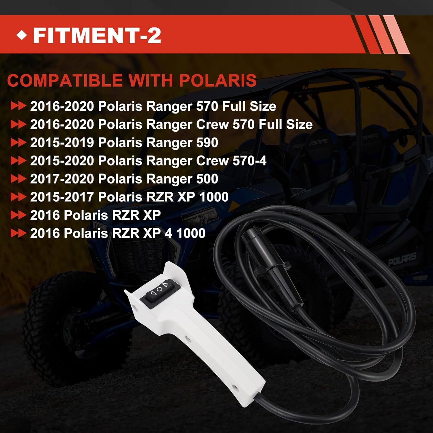 4013466 Winch Remote Handle Compatible with Polaris RZR Ranger 500 570 Crew XP 900 1000 2013-2020, Replace 4013466
