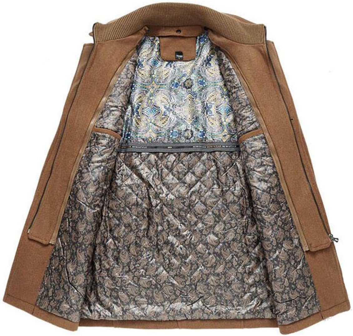 PRIJOUHE Men's Wool Coat Winter Coat Slim Medium Long Coats Overcoat Male - Image 3