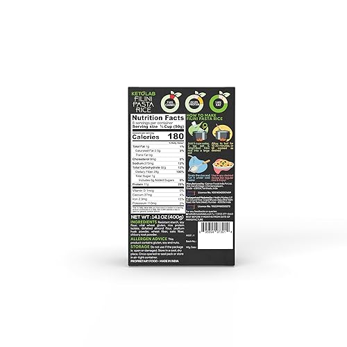 Miniatura 2 de Ketolab Keto Filini - Arroz para pasta, 14.1 onzas x paquete de 2, 0.11 onzas de carbohidratos netos y 0.43 oz de alto contenido de