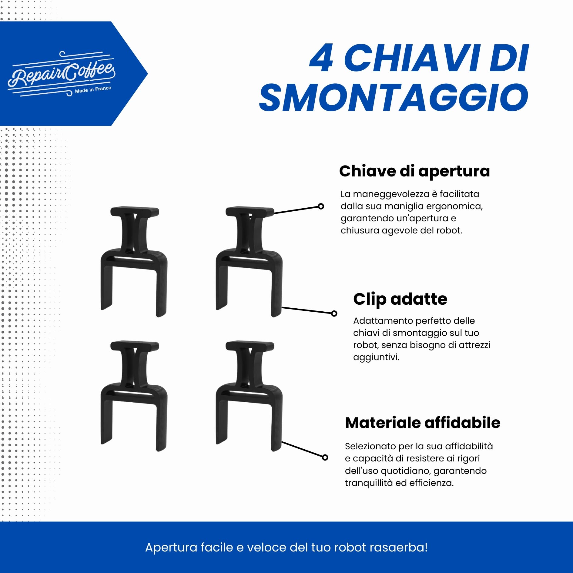 4 Chiavi di Smontaggio per Gardena SILENO City Life Minimo Husqvarna 00059-32.156.01 - Robot Rasaerba - Set di Ricambio Accessorio Manutenzione Ristrutturazione Prato
