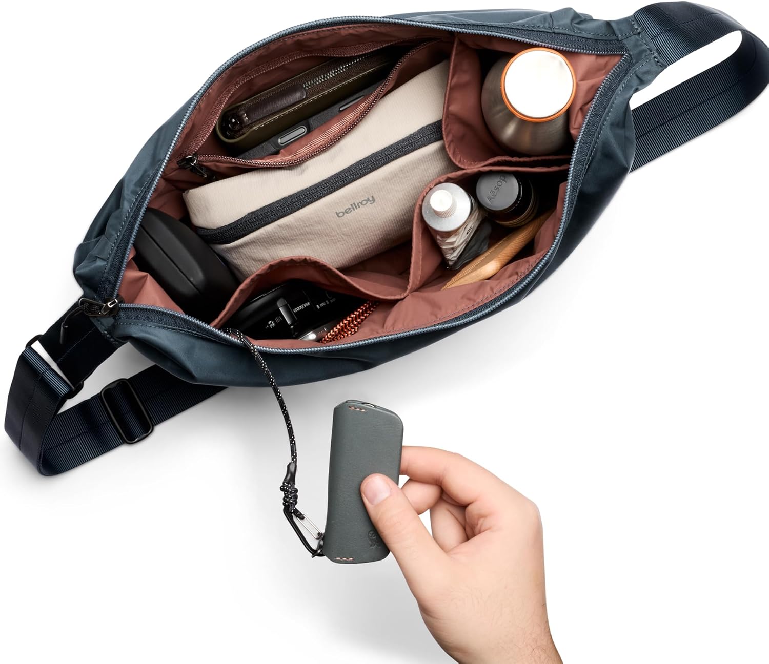 Bellroy Laneway Crescent Bag (everyday 7 liter minimalist shoulder bag with plenty of pockets and adjustable strap) - BlueSteel - Image 2