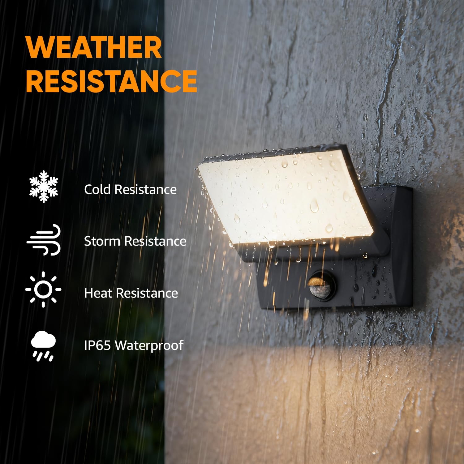 K-Bright 30W Lampa naścienna zewnętrzna/wewnętrzna LED z czujnikiem ruchu Antracyt Lampa zewnętrzna IP65 3000K z obrotowym akrylowym panelem 150° do ogrodu, tarasu, wejścia